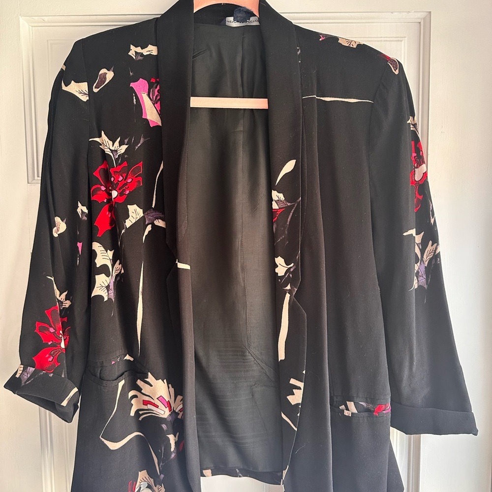 French Connection Black Floral Blazer